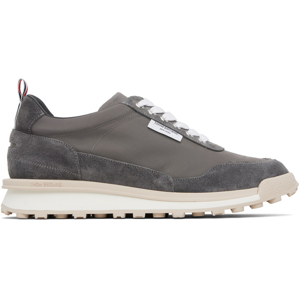  Thom Browne Gray Double Tech Nylon Alumni Sneakers 