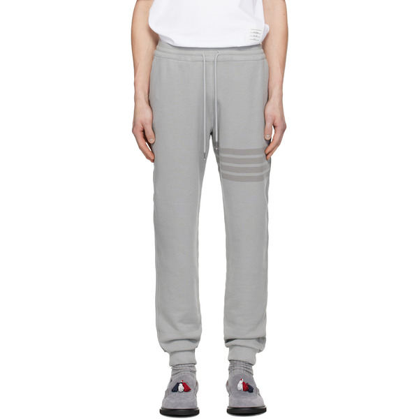 Thom Browne Gray Overdyed Solid Loopback 4 Bar Sweatpants 