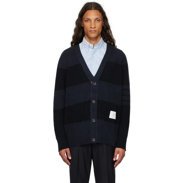  Thom Browne Navy 4-bar Cardigan 