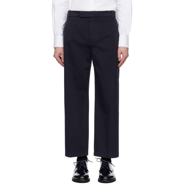  Thom Browne Navy Cotton Twill Utility Trousers 
