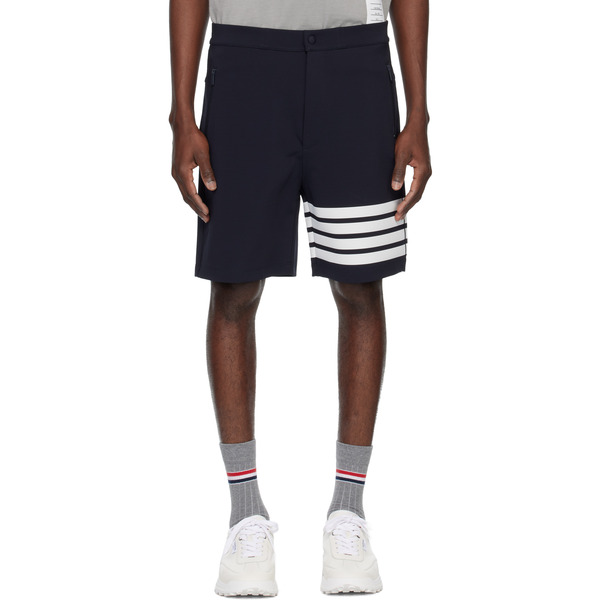  Thom Browne Navy Mid Thigh 4 Bar Shorts 