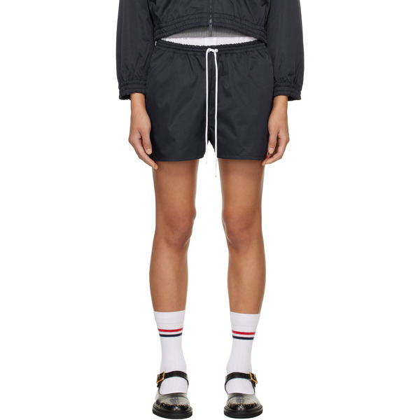  Thom Browne Navy Nylon Tech Track Shorts 