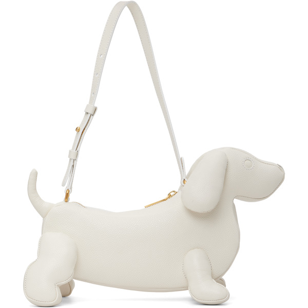  Thom Browne White Pebble Grain Baby Hector Shoulder Bag 