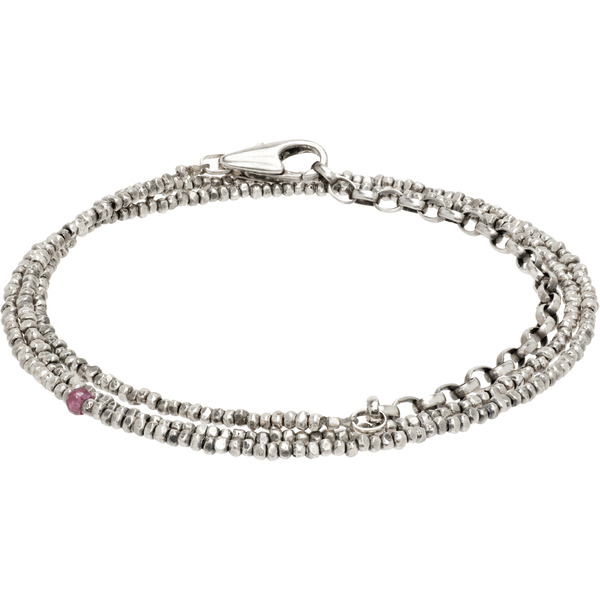  Title Of Work Beaded Sterling Chips Multi Wrap Convertible Bracelet 