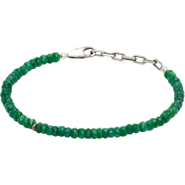  Title Of Work Beaded Stones Emerald Bracelet 