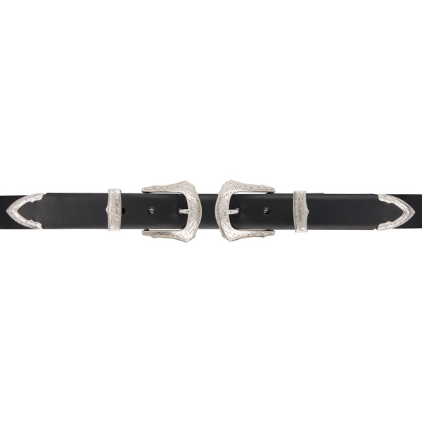  Toga Pulla Black Double Buckle Wide Belt 