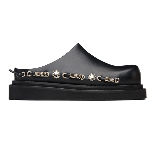  Toga Pulla Black Leather Slip-on Loafers 
