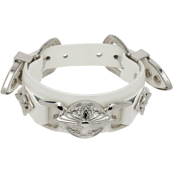  Toga Pulla Double Buckle Leather Bangle Bracelet 