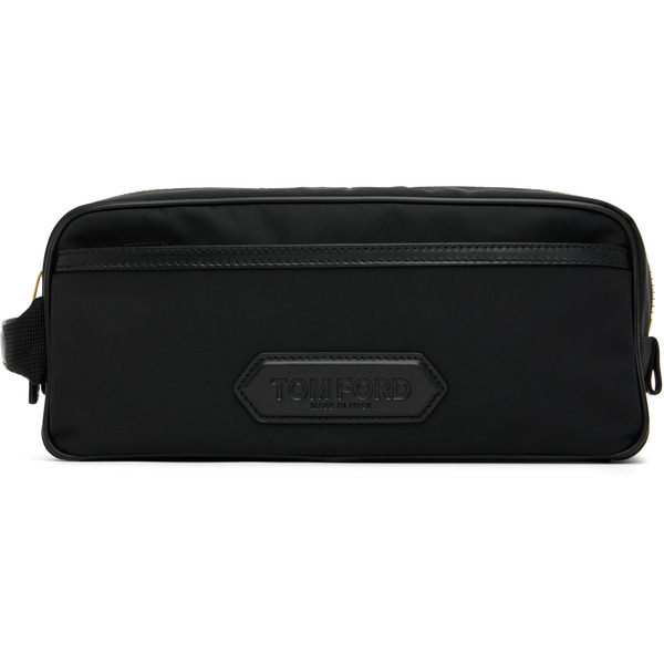  Tom Ford Black Canvas Double Zip Toiletry Bag 