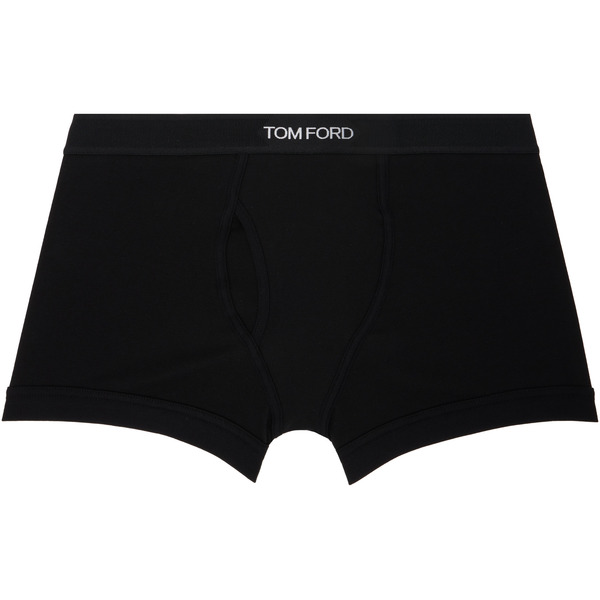 Tom Ford Black Cotton Boxer Briefs 