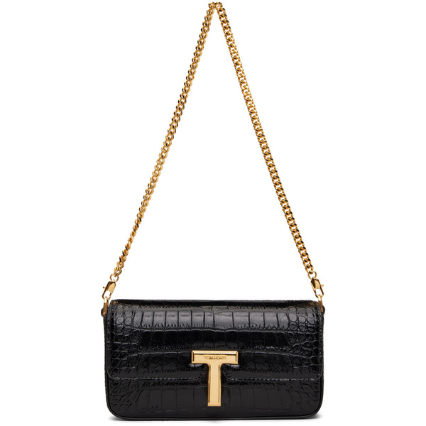  Tom Ford Black Crocodile Leather Wallis Mini Bag 