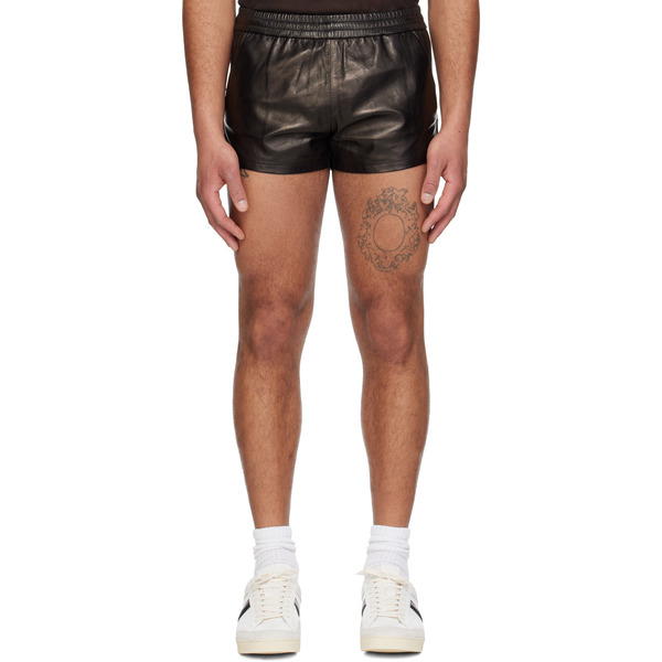 Tom Ford Black Light Nappa Leather Shorts 