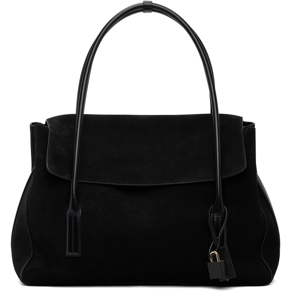  Tom Ford Black Suede Leather Eclipse Large Shoulder Bag 