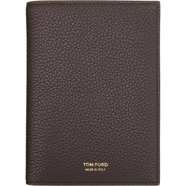  Tom Ford Burgundy Soft Grain Leather T Line Passport Holder 