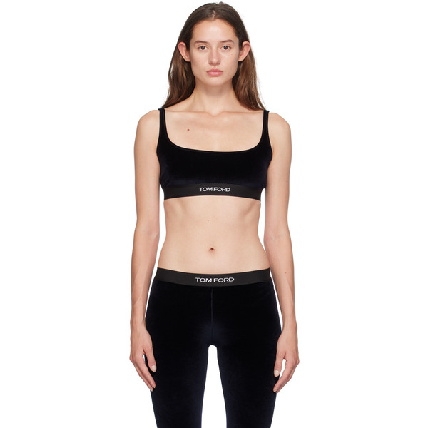 Tom Ford Navy Jacquard-logo Bra 