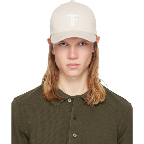  Tom Ford Off White Brushed Cotton Cap 