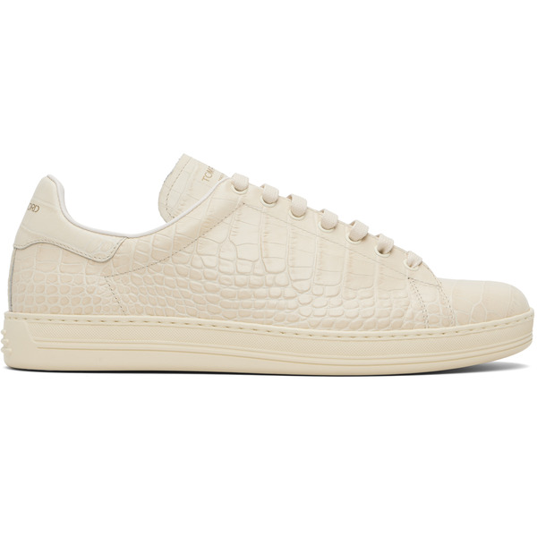  Tom Ford Off-white Printed Alligator Warwick Sneakers 