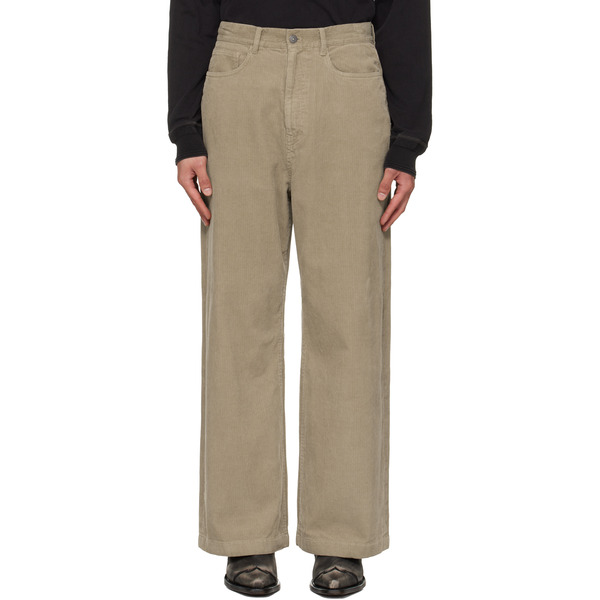  Tonywack Beige Washed Corduroy Wide-leg Trousers 