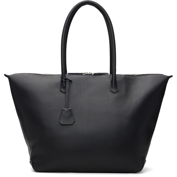  Tonywack Black Grain Leather Large Weekender Bag 