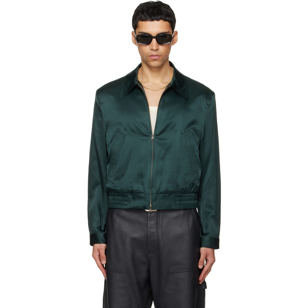  Tonywack Green Silk Cotton Swing Jacket 