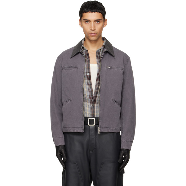  Tonywack Navy Garment Washed Zip Work Jacket 