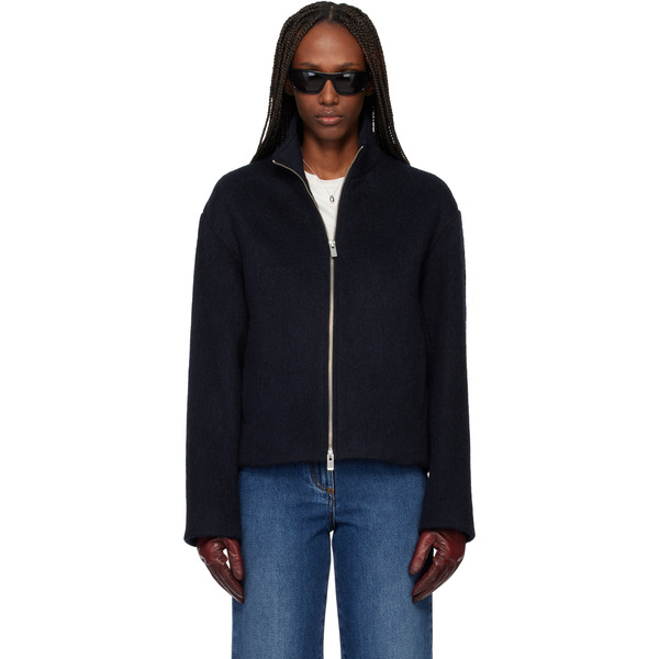  Tonywack Navy Wool Alpaca Zippered Jacket 