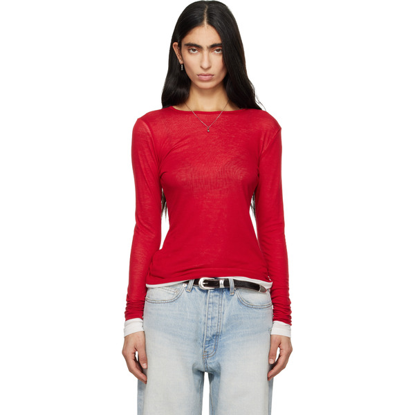  Tonywack Red Layered Long Sleeve T-shirt 
