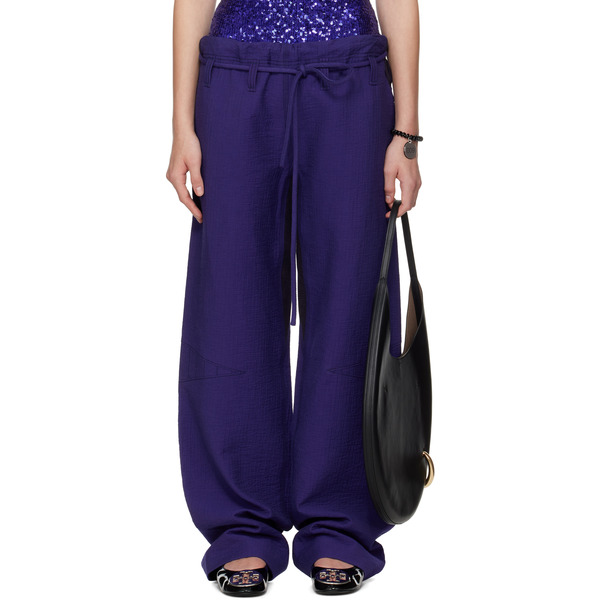  Tory Burch Purple Cotton Baggy Trousers 