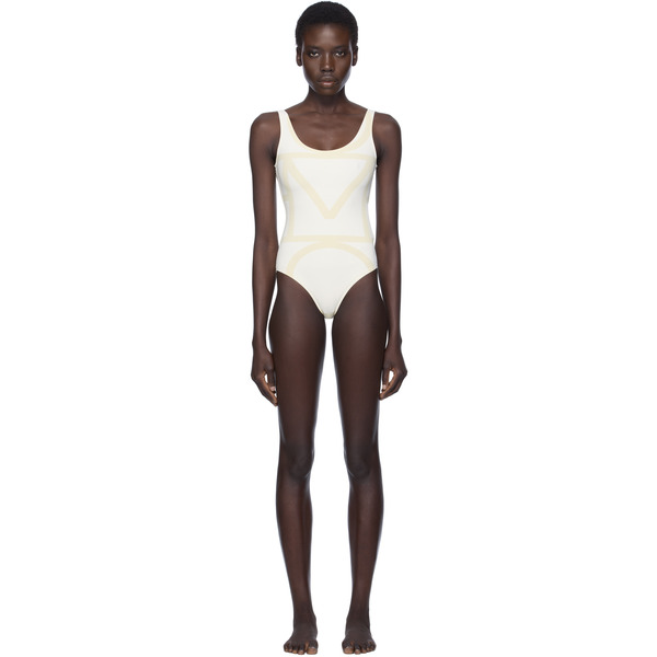  Toteme Beige Monogram Swimsuit 
