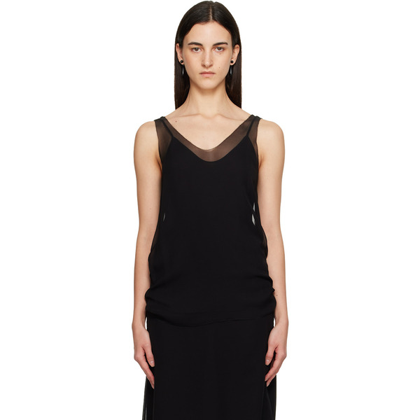  Toteme Black Chiffon Slip Top 