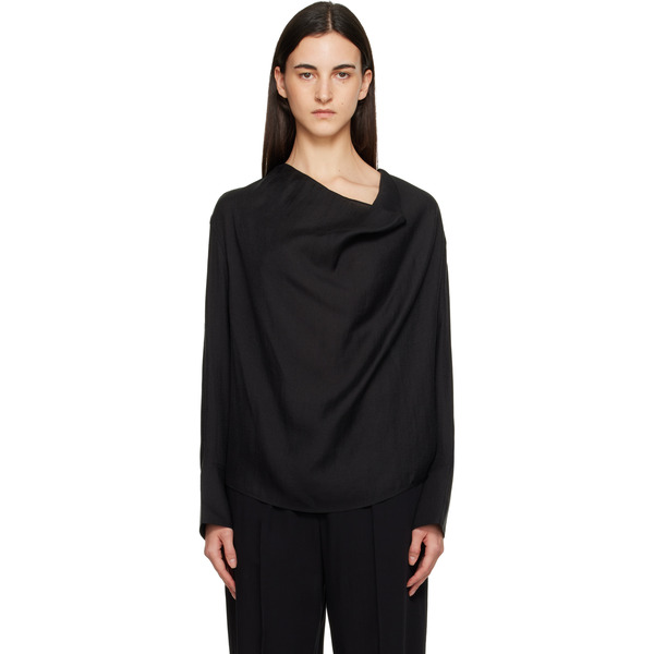  Toteme Black Cowl Blouse 