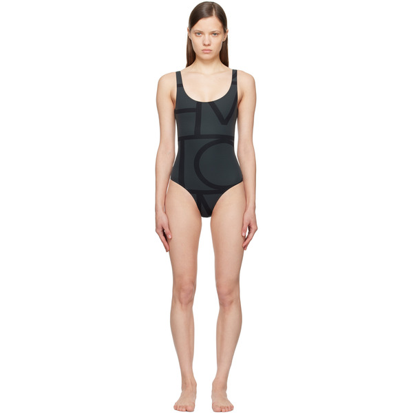  Toteme Black Monogram Swimsuit 