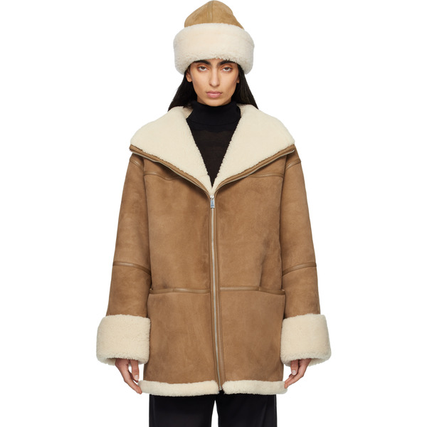  Toteme Brown Signature Shearling Jacket 