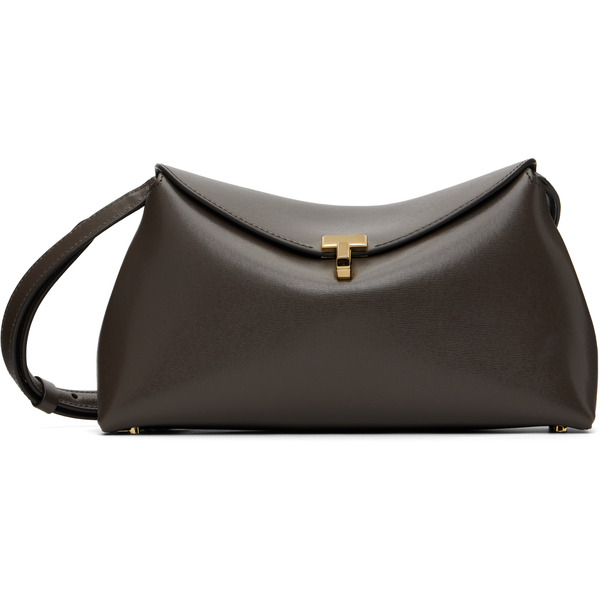  Toteme Brown T-lock Leather Clutch 