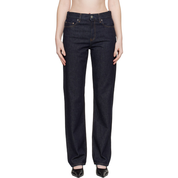  Toteme Navy Low Straight Jeans 