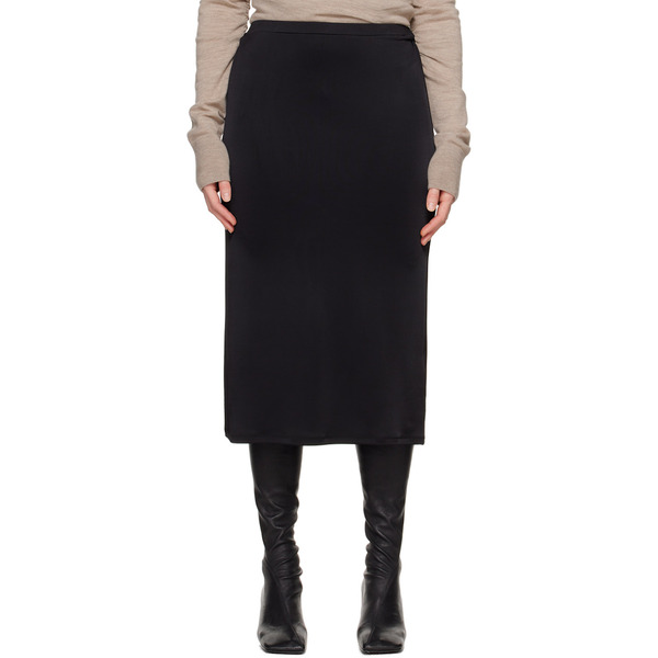  Tove Black Flor Midi Skirt 