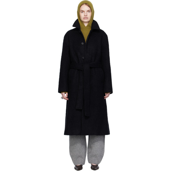  Umarmung Black Shaggy Wool Oversized Coat 