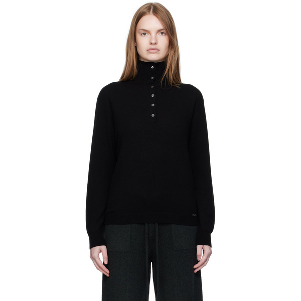  Umarmung Black Wool Cashmere Two Way Sweater 
