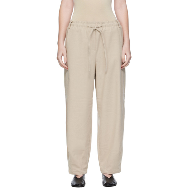  Umarmung Off-white Wool Flannel Oval Silhouette Lounge Pants 