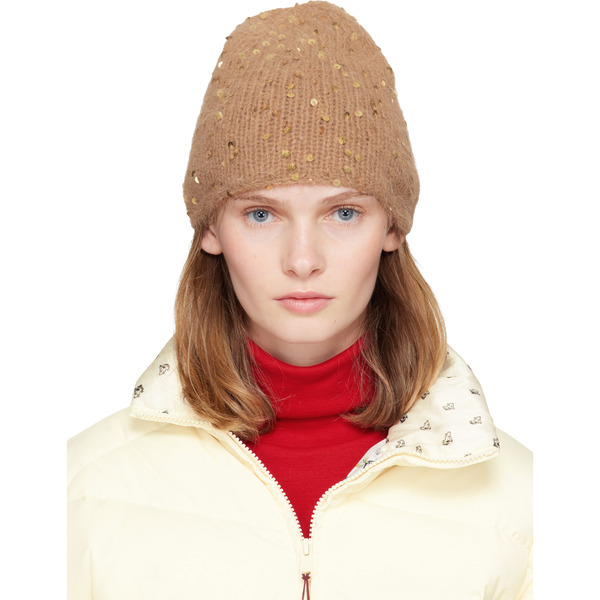  Undercover Beige Sequin Beanie 