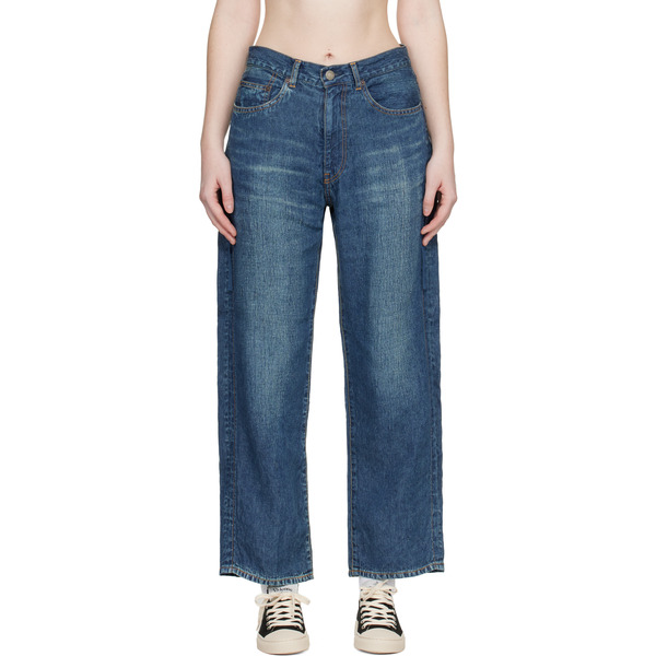  Undercover Blue Zipper Linen Jeans 