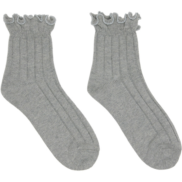  Undercover Gray Ruffle Socks 