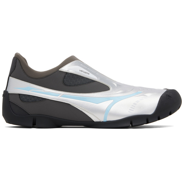  Untitlab® Silver & Brown Swift Trek Sneakers 