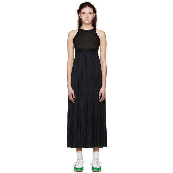  Vaara Black Polyester Midi Dress 