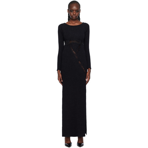  Vaillant Black Vented Maxi Dress 