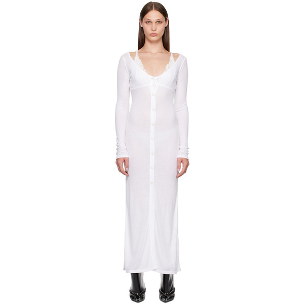  Vaillant White Cardigan Midi Dress 