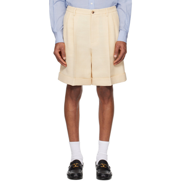  Valentino Beige Rolled Cuff Shorts 