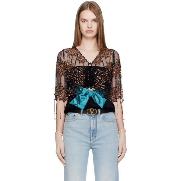  Valentino Black Sequinned Jacket 