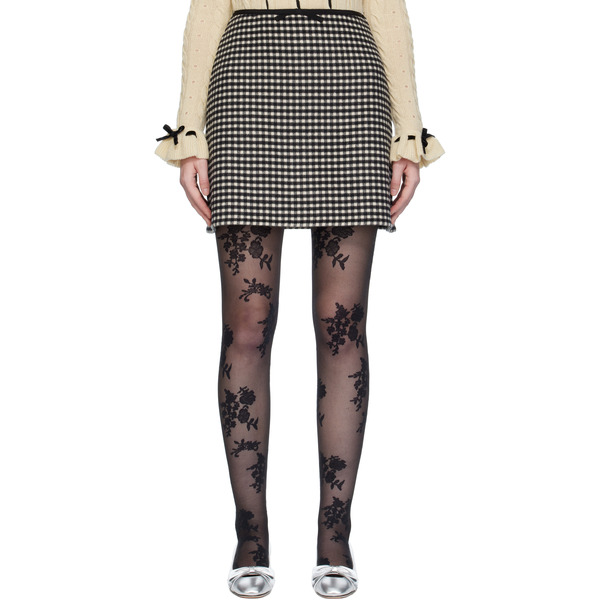  Valentino Black & White Check Miniskirt 