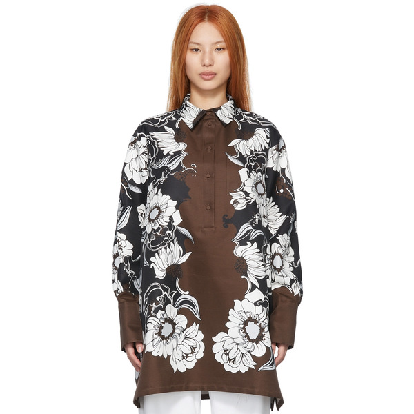  Valentino Brown Cotton Shirt 